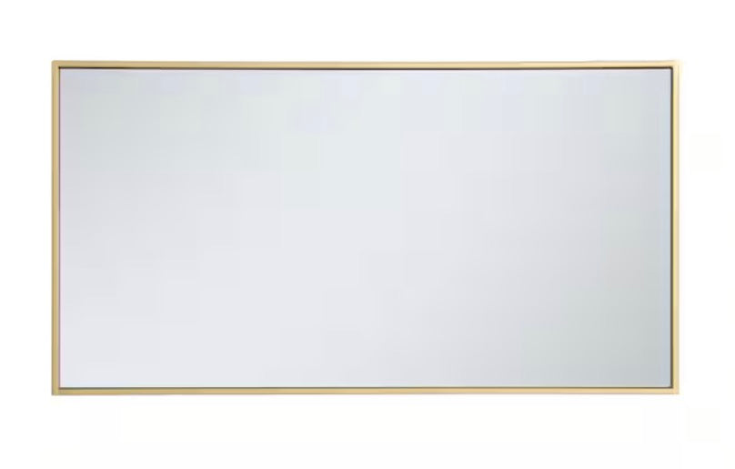 Brass 20 in. W x 36 in. H Rectangle Vanity Mirror