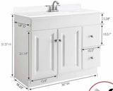 Wyndham 36 in. W x 18 in. D Unassembled Bath Vanity Cabinet Only in White Semi-Gloss Without Top