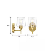 Pavlen 5.5 in. 1-Light Antique Brass Sconce with Clear Glass Shade