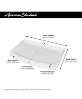 Ovation Curve 48 in. L x 30 in. W Alcove Shower Pan Base with qCenter Drain in Arctic White