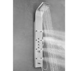 65 in. 8-Jet Shower Panel System in Stainless Steel with Adjustable Rainfall Shower Head, Handshower Wand and Tub Spout