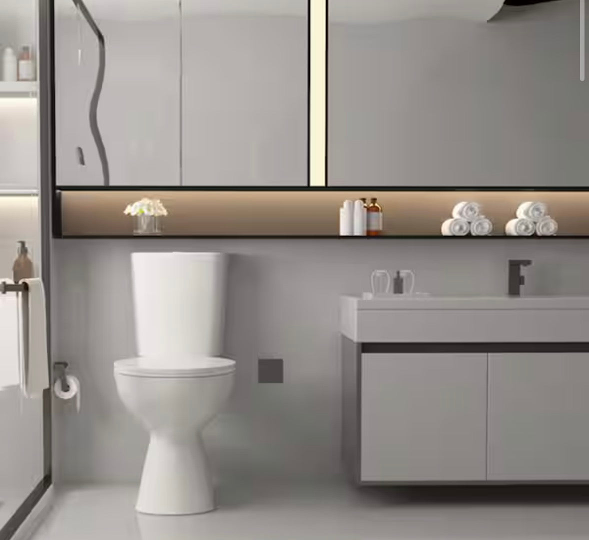 19 in. Rear Discharge Toilet 2-Piece 1.0/1.6 GPF Dual Flush Round Toilet in White, Seat Included