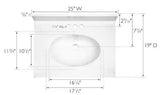 25 in. W x 19 in. D  with White Cultured Marble Top (Copy)