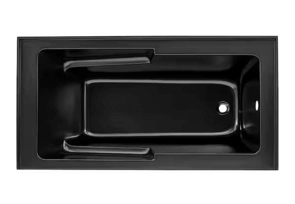 Voltaire 60 in. Acrylic Right Drain Rectangular Alcove Bathtub in Matte Black