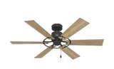 Barrel 52 in. Indoor/Outdoor Matte Black Ceiling Fan Included For Patios or Bedrooms