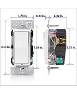 Decora Slide Dimmer Switch for Dimmable LED, Halogen and Incandescent Bulbs, White/Light Almond DSL06-1TW