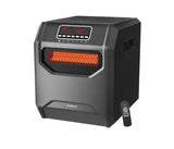 Electric 6 Element Infrared Space Heater Black Plastic
