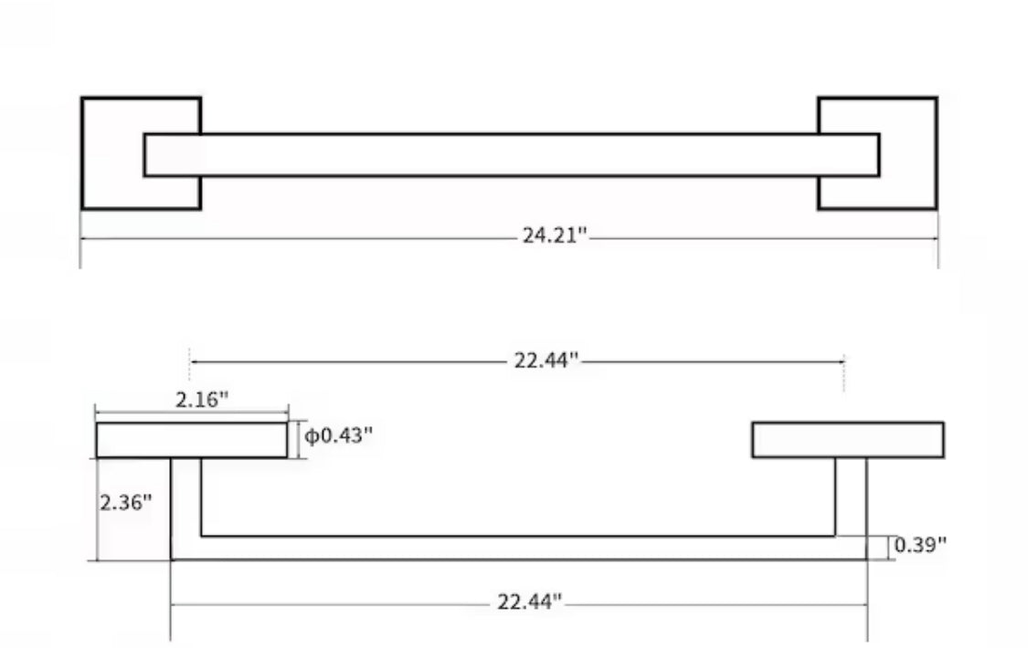 Towel Bar Wall Mounted In Brushed Nickel Bathroom