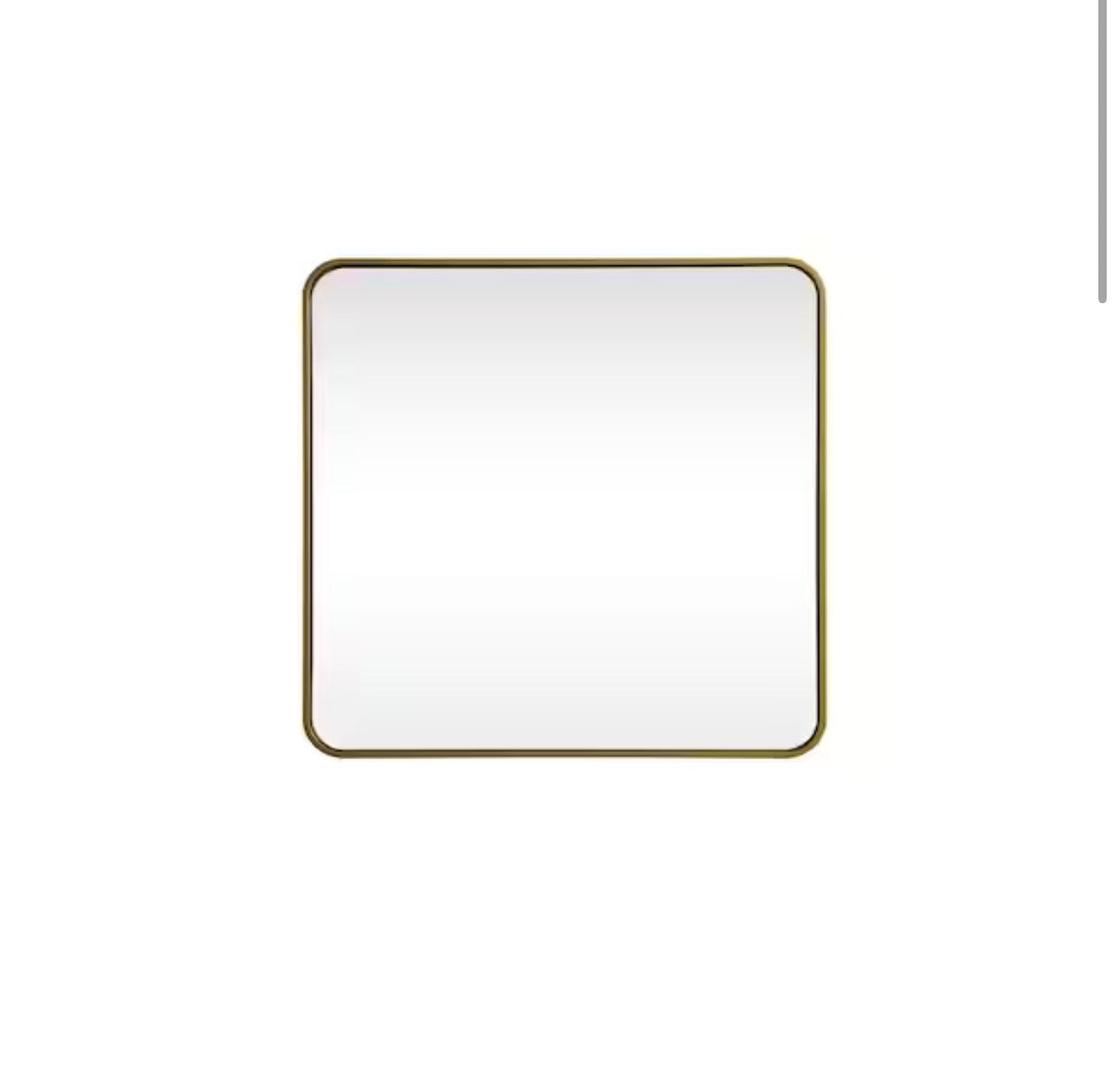 Timeless Home 30 in. W x 30 in. H x Modern Soft Corner Metal Square Brass Mirror