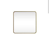 Timeless Home 30 in. W x 30 in. H x Modern Soft Corner Metal Square Brass Mirror