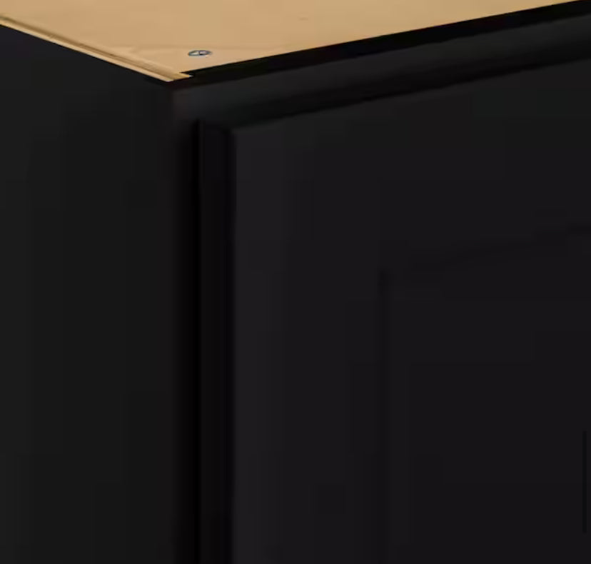 Avondale 27 in. W x 12 in. D x 36 in. H Ready to Assemble Plywood Shaker Wall Kitchen Cabinet in Raven Black