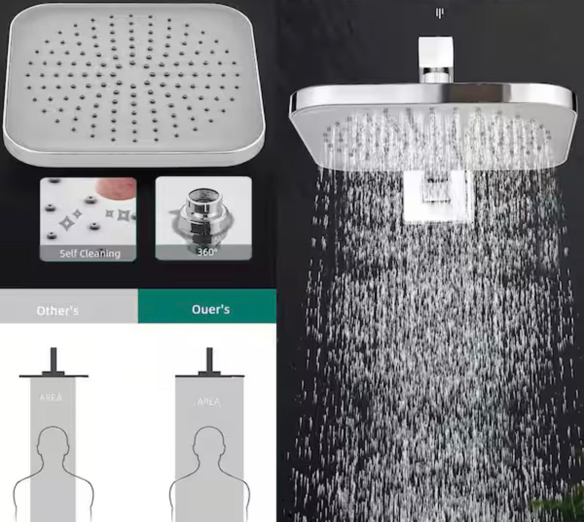 2-Handle 2-Spray Tub and Shower Faucet Handheld Shower Combo with 8 in. Rain Shower Head in Chrome (Valve Included)