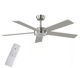 Benning 52 in. Indoor Brushed Nickel Downrod Ceiling Fan with Adjustable White Light LED and Remote Control Included