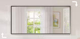 36 in. H x 72 in. W Rectangle Aluminum Framed Mirrors for Bathroom Wall, Brushed Black