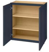 Avondale 27 in. W x 12 in. D x 42 in. H Ready to Assemble Plywood Shaker Wall Kitchen Cabinet in Ink Blue