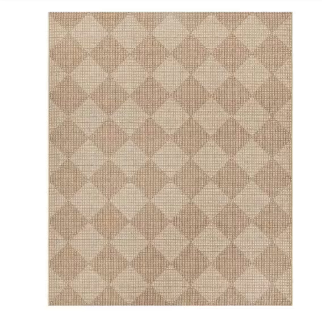 Chasewood Beige 8 ft. x 10 ft. Geometric Indoor/Outdoor Area Rug