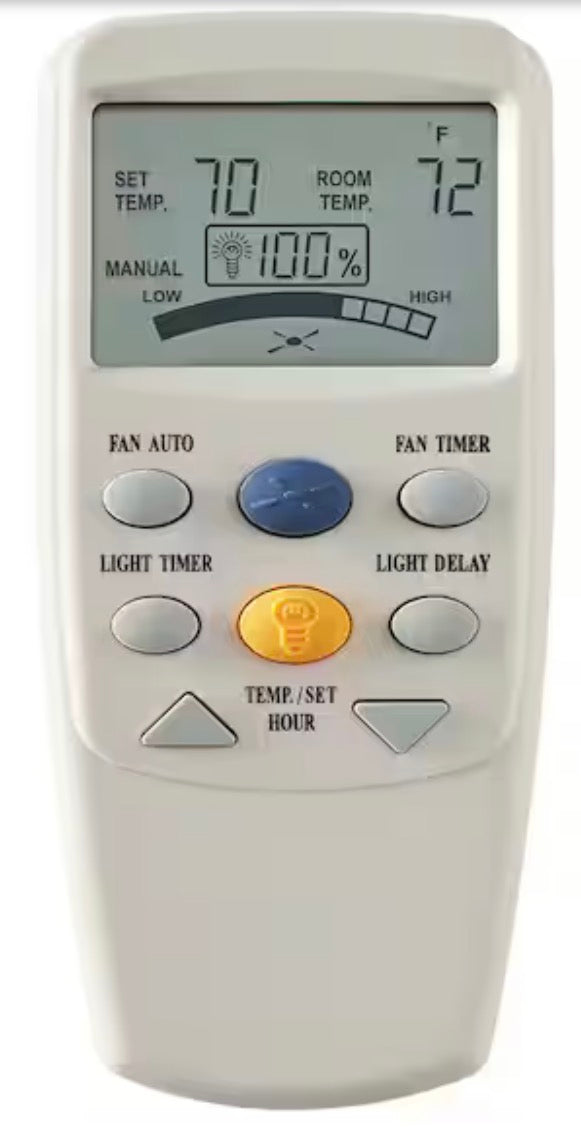 3-Speed Universal Ceiling Fan Thermostatic Remote Control with LCD Display