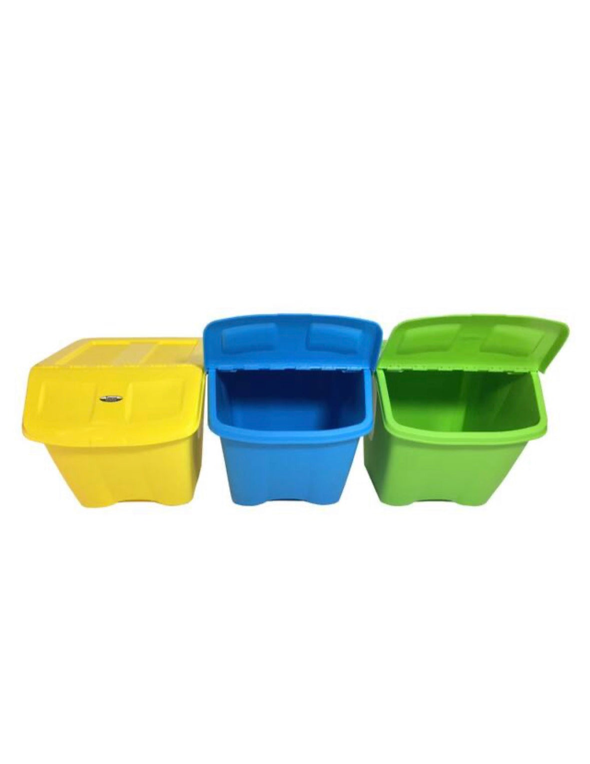 30 Gal. Multi-Color Stackable Outdoor Recycling Bin (3-Pack)