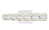 Keighley 18 in. Integrated LED Chrome Bathroom Vanity Light Fixture with Crystal Shade