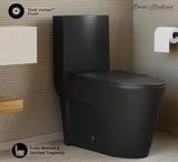 St. Tropez 1-Piece 1.1/1.6 GPF Dual Flush Elongated Toilet in Matte Black Seat Included