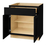 Avondale 30 in. W x 24 in. D x 34.5 in. H Ready to Assemble Plywood Shaker Base Kitchen Cabinet in Raven Black