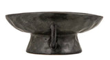 9.5 in. 26 fl. oz. Black Stoneware Footed Serving Bowl with Handles
