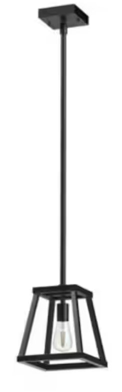 Katalyst 60-Watt 1-Light Matte Black Modern Adjustable CCT and 3-Light Modes Integrated LED Pendant Light