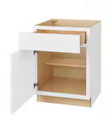 Avondale Shaker Alpine White Quick Assemble Plywood 24 in Base Kitchen Cabinet (24 in W x 24 in D x 34.5 in H)