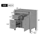 30 in. Modern Classic Bath Vanity Cabinet without Top in Gray with 2 Drawers and a Tip-out Drawer