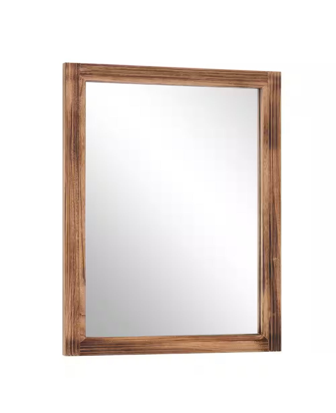 24 in. W x 36 in. H Rectangular Classic Brown Wooden Framed Bathroom Vanity Mirror Wall Mirror