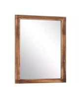 24 in. W x 36 in. H Rectangular Classic Brown Wooden Framed Bathroom Vanity Mirror Wall Mirror