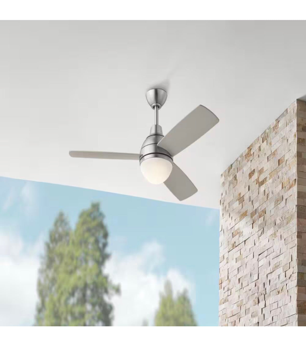 Blaketon 46 in. Indoor/Covered Outdoor Brushed Nickel Modern Ceiling Fan with Tunable LED and Remote Control Included