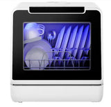 17 in. Countertop Dishwasher in White with 5 L Built-in Water Tank, Drain Hose, 8-Modes with Self Clean