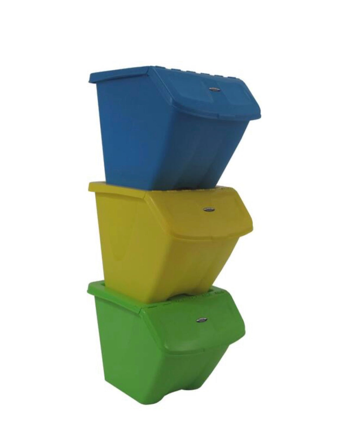 30 Gal. Multi-Color Stackable Outdoor Recycling Bin (3-Pack)
