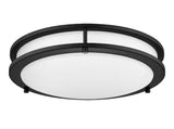 Flaxmere 14 in. Modern Matte Black Selectable CCT Integrated LED Flush Mount for Kitchens