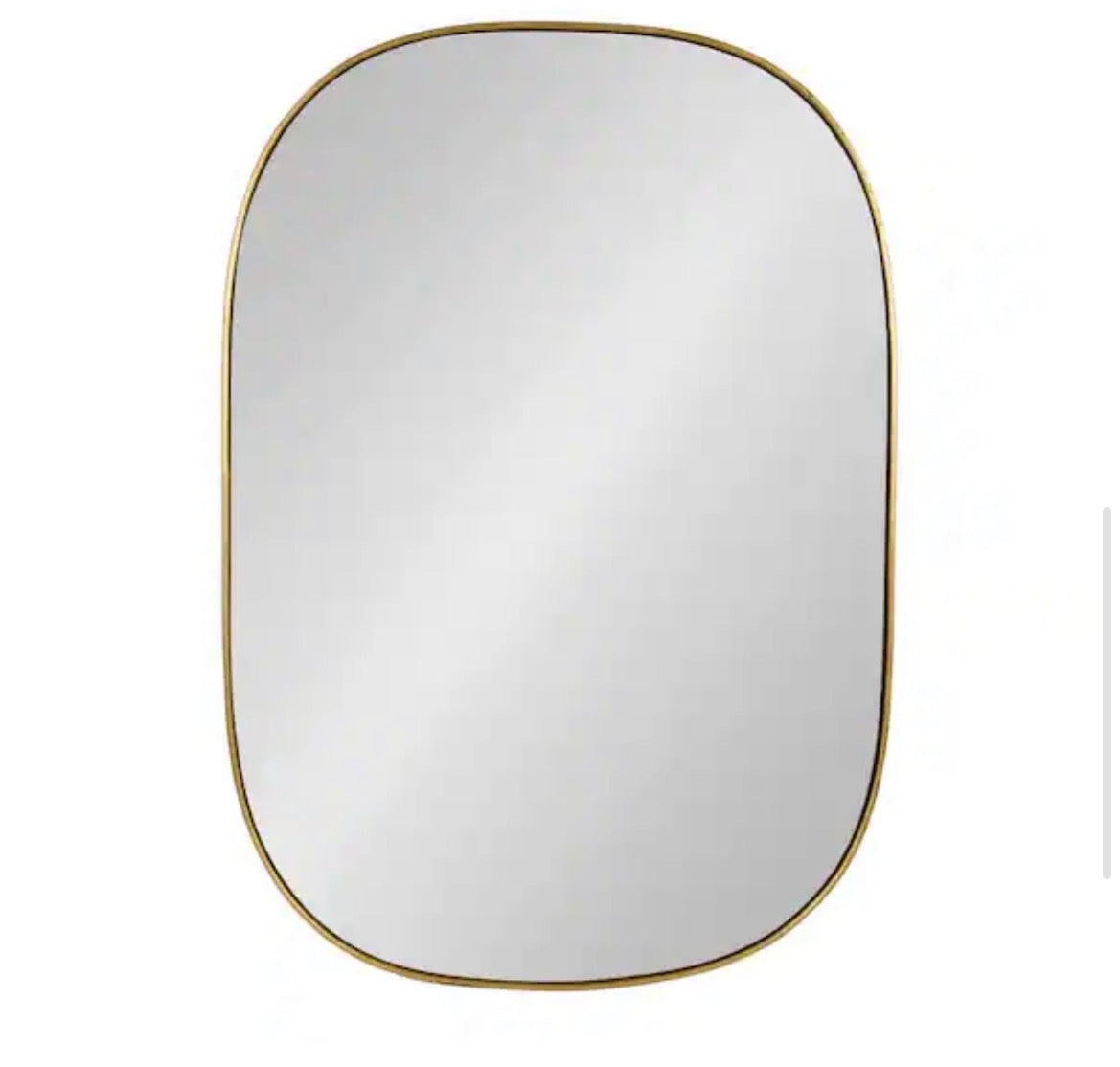 Medium Oval Gold Art Deco Mirror (35.5 in. H x 23.75 in. W)