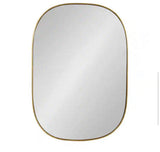 Medium Oval Gold Art Deco Mirror (35.5 in. H x 23.75 in. W)