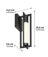 Walt Black Modern 3 CCT Integrated LED Exterior Hardwired Garage and Porch-Light Lantern Sconce