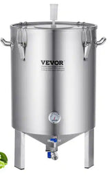304 Stainless-Steel Kettle16 gal. Beer Brew Fermenter Brew Bucket for Brewing Home Brewing Supplies Thermometer