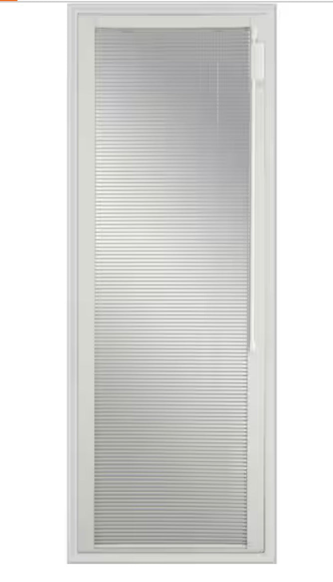 Blinds + Glass Glass Size 22 in. x 64 in. x 1 in. Enclosed Blinds w/ Door Glass w/ White Frame
