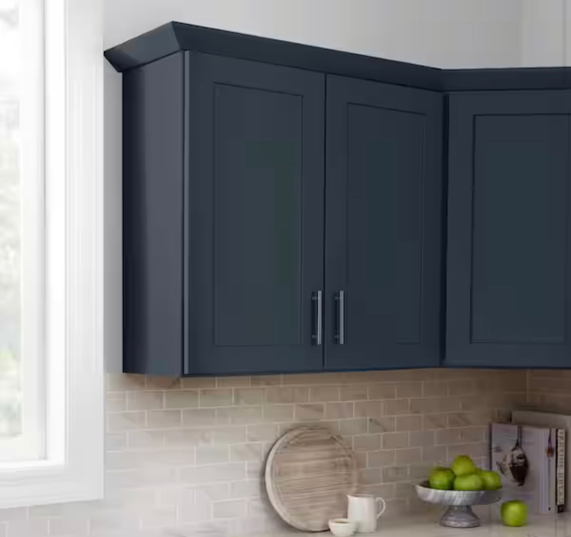 Avondale Shaker 30 in. W x 36 in. H x 12 in. D Wall Cabinet in Blue