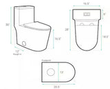 Dreux 1-piece 0.95/1.26 GPF Dual Flush Elongated Toilet in. Glossy White Seat Included