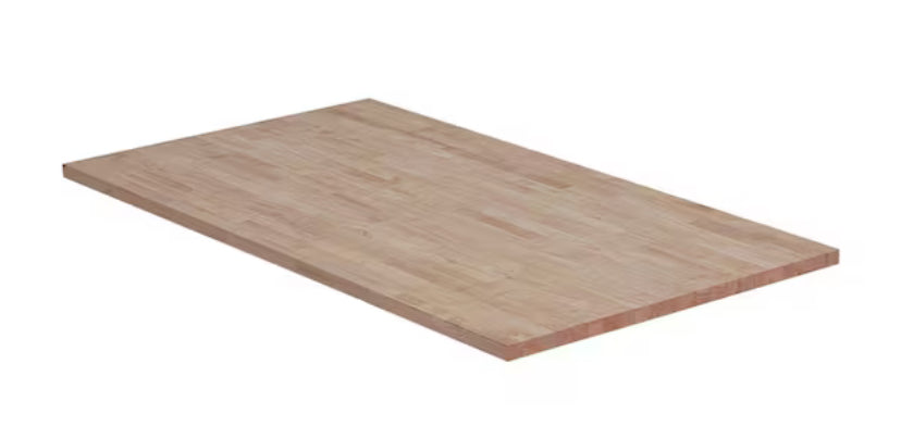 6 ft. L x 39 in. D Unfinished Hevea Butcher Block Island Countertop in With Standard Edge