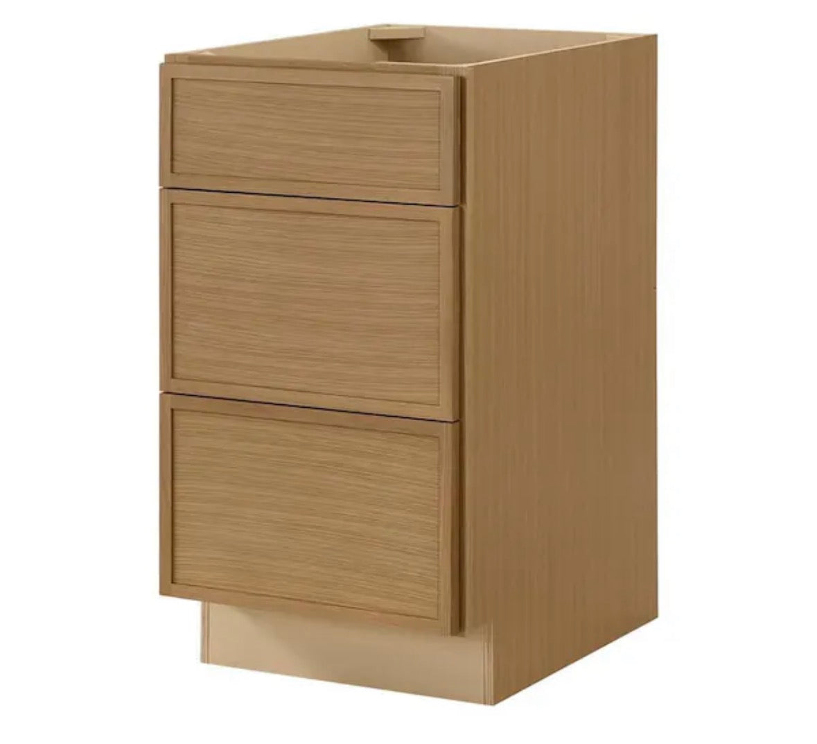 Leyton 18 in. W x 24 in. D x 34.5 in. H Ready to Assemble Plywood Slim Shaker Drawer Base Kitchen Cabinet in White Oak