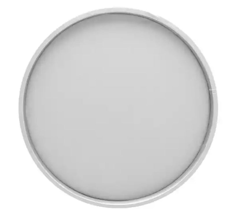 Sophisticates 14 in. Round Serving Tray in White and Brushed Chrome