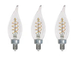 40-Watt Equivalent BA11 Dimmable Candelabra E12 Fine Bendy Filament LED Vintage Edison Light Bulb Soft White (3-Pack)