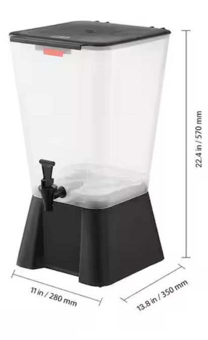 Plastic 5 Gal. Beverage Dispenser, No-Drip Spigot, for Iced Tea, Lemonade, Juice, Water, Parties, Restaurants