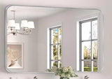 30 in. W x 48.2 in. H Rectangular Aluminum Frame Square Silver Wall Mirror
