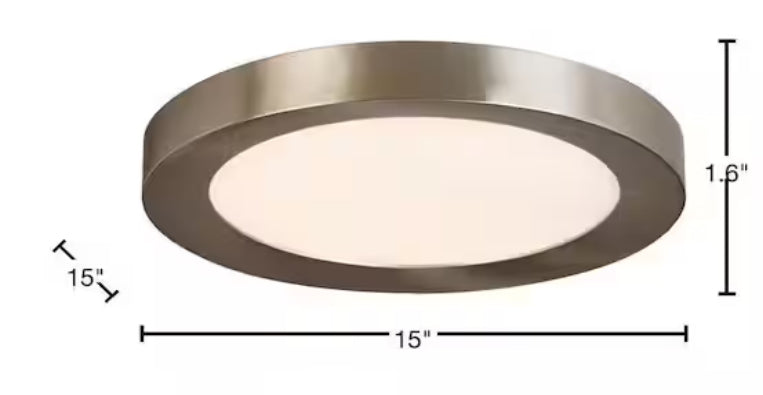Calloway 15 in. Brushed Nickel Selectable LED Flush Mount