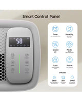 80-Pint Dehumidifier for 5,500 sq. ft. White, with Large Bucket, Drain Hose, Auto Defrost, for Basement or Garage